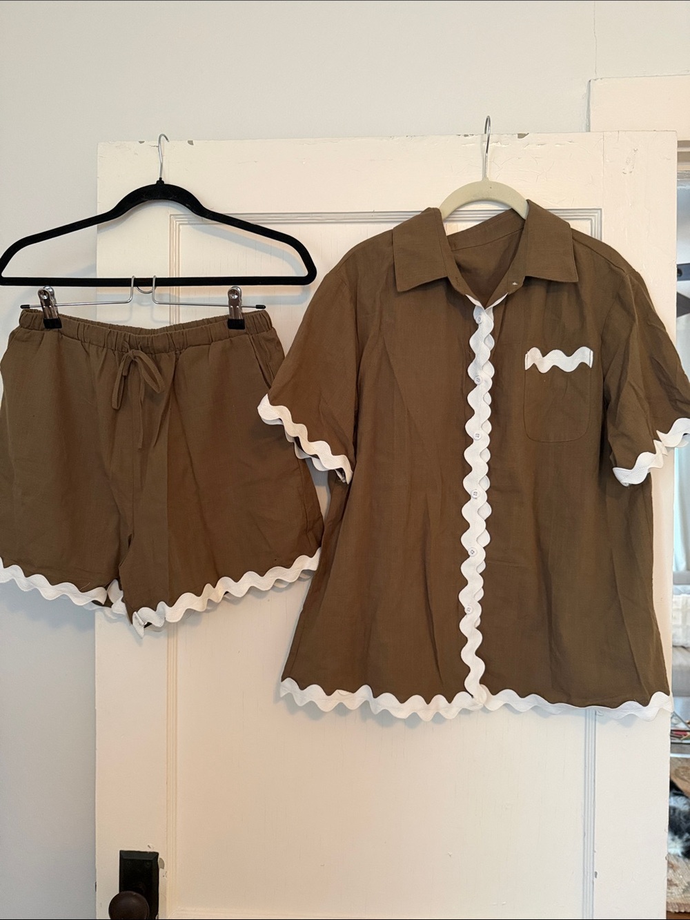 Olive Green Two-Piece Shorts Set